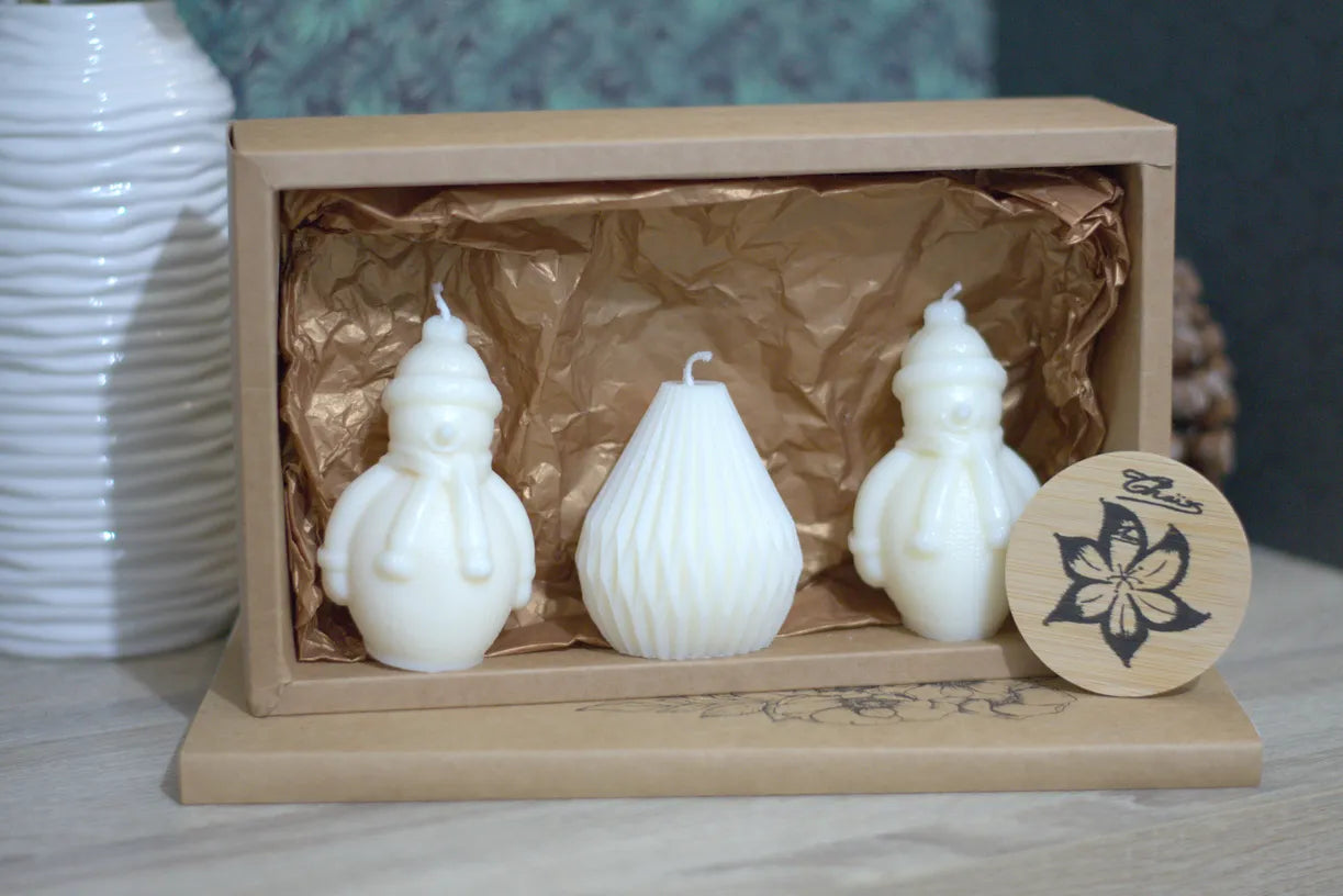 Bougies Coffret Bonhommes de Neige